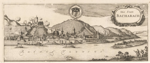 View of Bacharach, Die statt Bacharach, print, printmaker, Johannes Janssonius, Frederik de Wit,