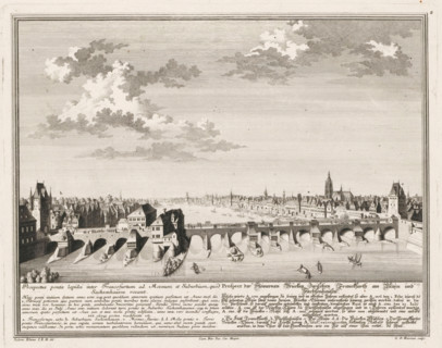 View of the Old Bridge, in Frankfurt am Main, Prospectus pontis lapidei inter Francofurtum ad