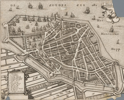 Hoorn, Map of the city of Hoorn, area plan, print, annotation: 'Short description of the city of