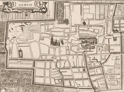 Map of The Hague, La Haie, area plan, print, printmaker: Jacobus Harrewijn (possibly), 1730 - 1750,
