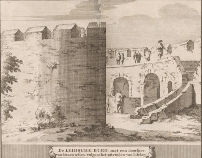 The Leiden Castle, with a cross-section visible from the inside, according to the invention of the