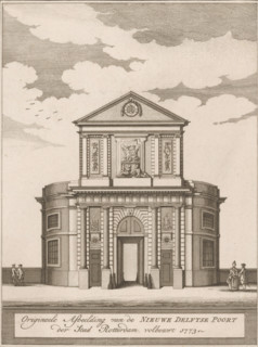 View of the Delft Gate in Rotterdam, Original image of the New Delft Gate of the city of Rotterdam,