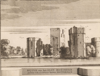 View of the ruins of Honingen Castle, Ruins of Honingen Castle, also known as Kralingen outside