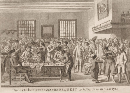 Zoopies Request, Signing of the Zoopies Request in Rotterdam in the year 1784, print, Series