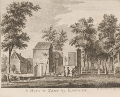 t Huys te Zant by Katwyk, View of the ruins of 't Zand castle near Katwijk, print, Series number,