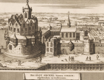 Arkel Castle, within Gorinchem, demolished and disappeared, View of Arkel Castle in Gorinchem,