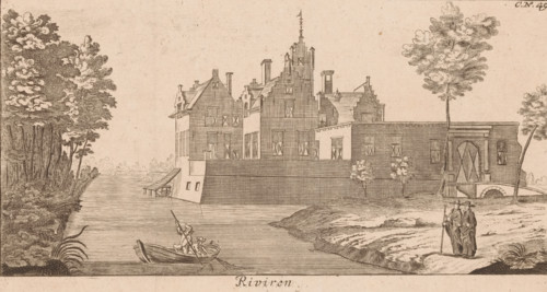 View of Huis te Riviere in Schiedam, Riviren, print, book illustration, Series number, 49, View of