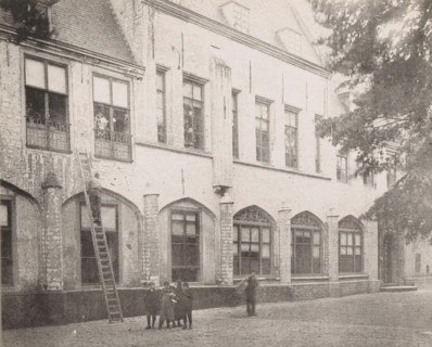 View of the former residence of the abbot in the inner courtyard of the Abbey in Middelburg, 1894,