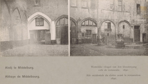 Western wing of the cloister before restoration, 1890, Aile occidentale du cloître, Western wing of