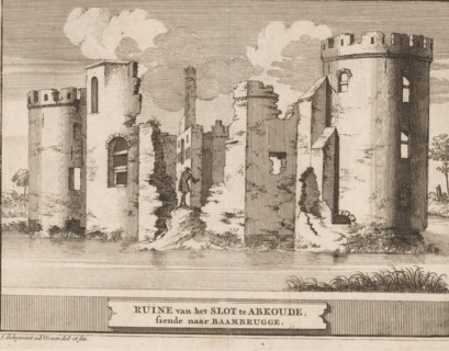 Ruins of the castle at Abcoude, looking towards Baambrugge, View of Abcoude Castle, print, book