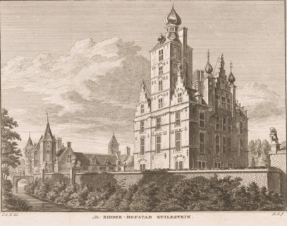 View of Zuilenstein Castle, Leersum, The knightly manor of Zuilestein, print, book illustration,