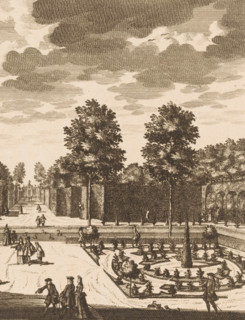 View from Wallestein House towards the garden, Wallestein, from the House to the rear cabinet to be