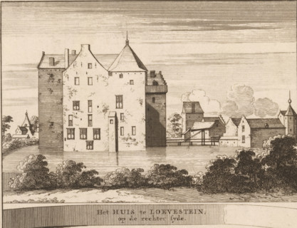 The House at Loevestein, on the right side, View of Loevestein Castle, Castles, country estates and