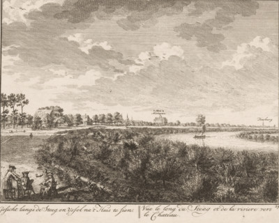 View along the IJssel at Middachten Castle and Doesburg, View along the Steeg and the Yssel towards