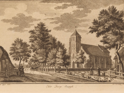 Village view in Enspijk, The Village of Enspyk, print, Series number, 4, Numbered top right: 4.,