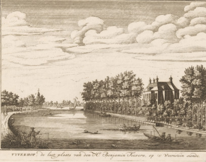 Vyverhof, the pleasure grounds of Mr. Benjamin Feixera, overlooking Weerestein, View of the country