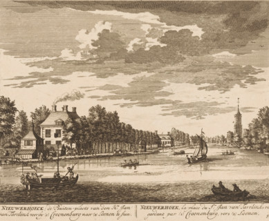 House Nieuwerhoek on the Vecht, Nieuwerhoeck, the country estate of Mr. Jan van Tarelink seen past