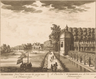 Ouderhoeks Speel-huis, nevens het gesigt naer (1) de Nieuwersluys, Le Pavillon d'Ouderhoek, avec la