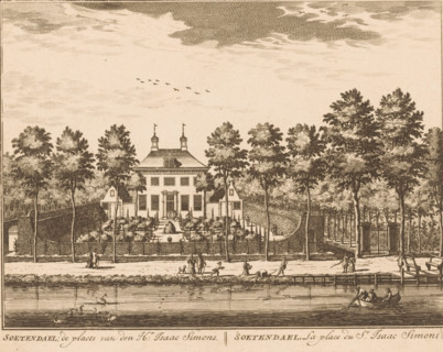 Soetendael, the place of Mr. Isaac Simons, View of country estate Soetendael, print, Series number,