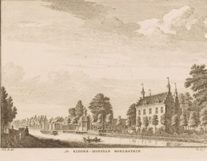 View of the Bolenstein house on the Vecht, De Ridder-Hofstad Boelestein, print, book illustration,