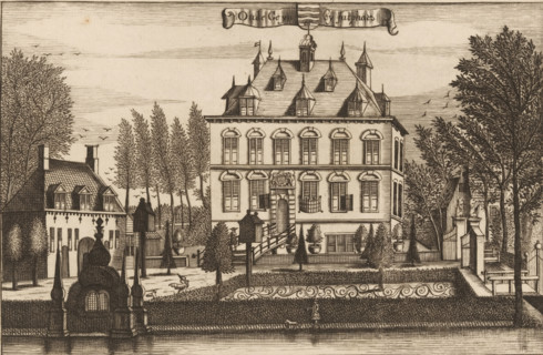 View of Huis Oudegein in Nieuwegein, Oude Geyn by Jutphaes, print, book illustration, after drawing