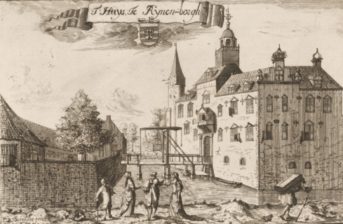 t Huys te Rynen-borgh, View of Rijnenburg Castle, print, book illustration, printmaker: Jan