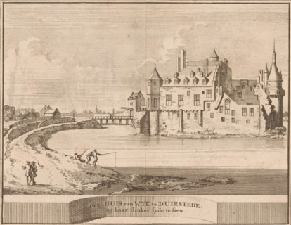 View of Duurstede Castle in Wijk bij Duurstede, The house of Wyk te Duurstede seen on its left
