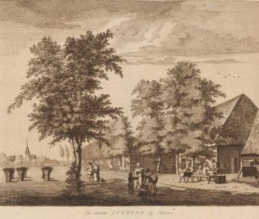View of the Inn De Laatste Stuiver in Houten, De laatste Stuyver near Houten, print, publisher: