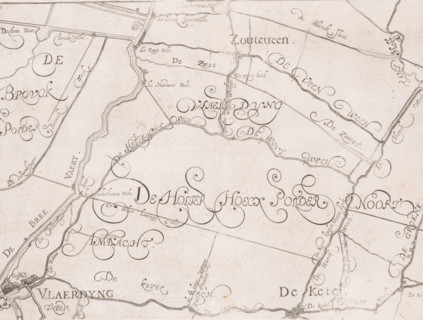 Map of the Schieland Water Board, with Vlaardingen, print, map, printmaker: Floris Balthasarsz. van