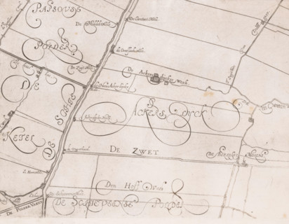 Map of the Schieland Water Board, with De Zweth, print, map, printmaker: Floris Balthasarsz. van