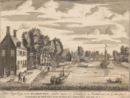 The Courthouse of Maarseveen, looking towards (1) Daelwyk (2) Vechthoven, and (3) the Bank, View of