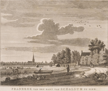 View of Franeker, seen from Schalsum, Franeker seen from the side of Schalsum, print, printmaker: