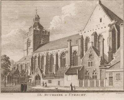 The Buurkerk in Utrecht, View of the Buurkerk in Utrecht, print, printmaker: Hendrik Spilman,