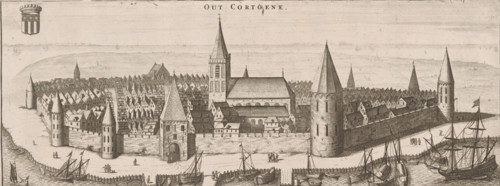 View of Kortgene, Out Cortgene, print, book illustration, printmaker, publisher, Leiden, paper,