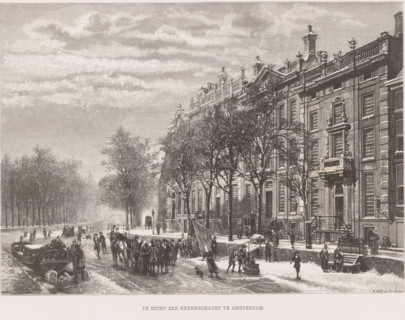 The bend of the Herengracht in Amsterdam, Winter view of the bend in the Herengracht in Amsterdam,
