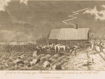 View of the Flood behind Buiksloot as it appeared on February 5, 1825, Flooded land behind