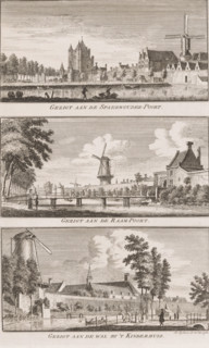 Views of the city walls and gates of Haarlem, View of the Spaerwouder Gate, View of the Raam Gate,