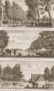 Views of Gasthuislaan, Leidsevaart and Zuider Spaarne in Haarlem, View south of Den Hout, in the