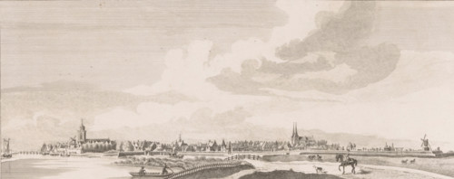 View of Deventer, print, c. 1770 - c. 1830, printmaker, paper, etching, height 176 mm x width 395