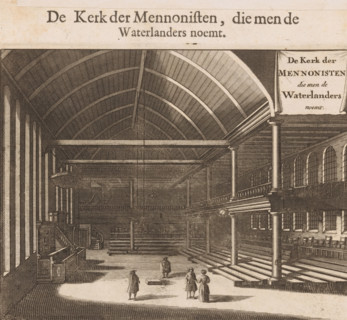 Interior of the Mennonite Church By the Tower in Amsterdam, The Mennonite Church known as the