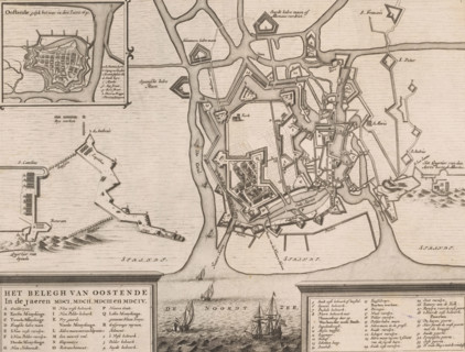 Siege plan of Ostend, The siege of Ostend in the years MDCI, MDCII, MDCIII and MDCIV, area plan,