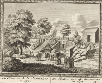 La fontaine de la Sauveniere, à Spa, De fontein van de Sauveniere, tot Spa, Gezicht op de fontein