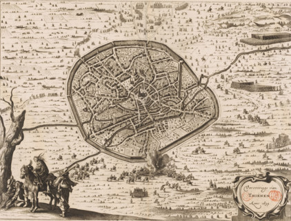 Conquest of Tienen, 1635, Conquest of Thienen, anno 1635, area plan, print, book illustration,
