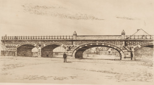 Bridge in Antwerp, print, 1825 - 1900, printmaker, paper, etching, intaglio printmaking technique,