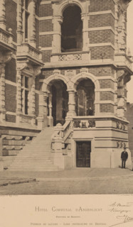 Town Hall of Anderlecht, Hotel Communal d'Anderlecht. Province de Brabant. Perron de Gauche - Loge