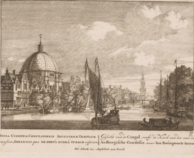 Fossa Cingens, Confessionis Augustanae Templum transien, Johannis que de porta Rubra turrim