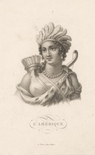 Amérique, Personification of America, print, France, publisher: Jacques-Louis Bance, Paris, 1771 -
