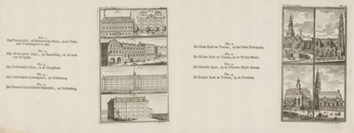 View of the Oude Kerk, the Westerkerk, the Noorderkerk and the Zuiderkerk in Amsterdam (right
