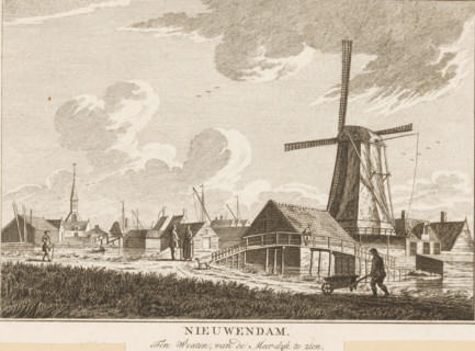 Nieuwendam, ca. 1790, Nieuwendam. To the West, visible from the Meerdijk, print, printmaker: Carel
