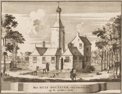 View of Huis ter Coulster in Heiloo, The House Koulster, from the front and on the right side,